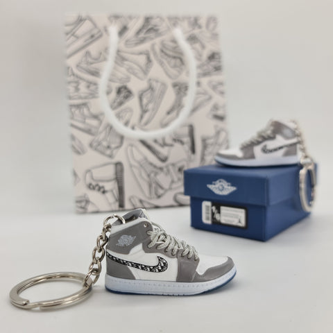 Mini Sneaker Keyring- AJ1 (Grey Pattern)